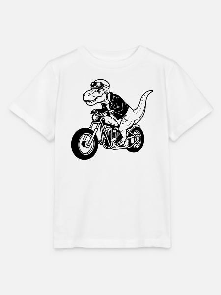 Motorrad-Dino - Stanley/Stella Kinder T-Shirt MINI CREATOR  - Weiß