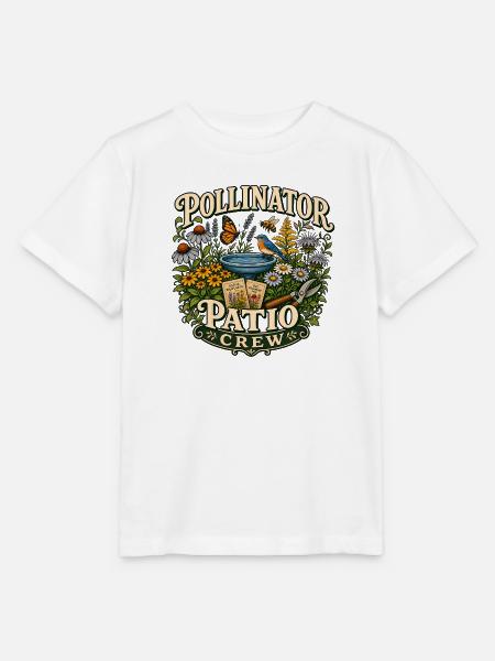 Pollinator Patio Crew Wildblumen Garten - Stanley/Stella Kinder T-Shirt MINI CREATOR - Weiß