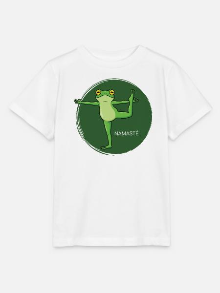 Frosch Namaste Yoga - Stanley/Stella Kinder T-Shirt MINI CREATOR - Weiß