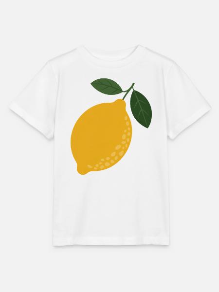 Zitrus-Illustration mit Zitronenblättern - Stanley/Stella Kinder T-Shirt MINI CREATOR - Weiß