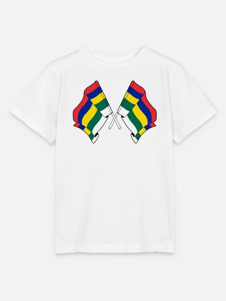 Gekreuzte Terschelling-Flaggen – Island Pride - Stanley/Stella Kinder T-Shirt MINI CREATOR  - Weiß