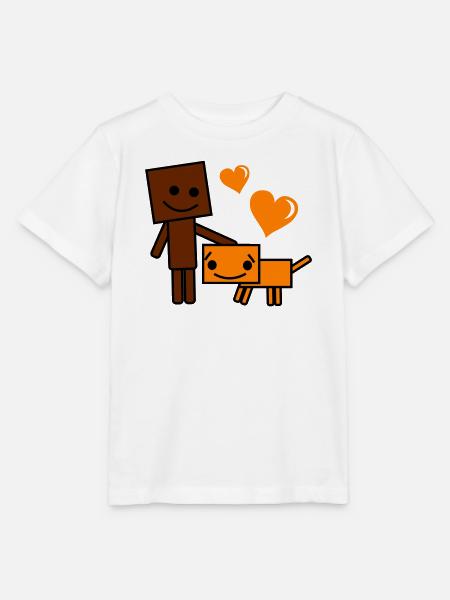Herzfreund Cartoonhund und Kumpan - Stanley/Stella Kinder T-Shirt MINI CREATOR  - Weiß