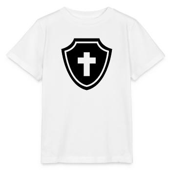 Bouclier d’Armure de Dieu - T-shirt bio MINI CREATOR Stanley/Stella Enfant - blanc - Devant - Maike (125cm)