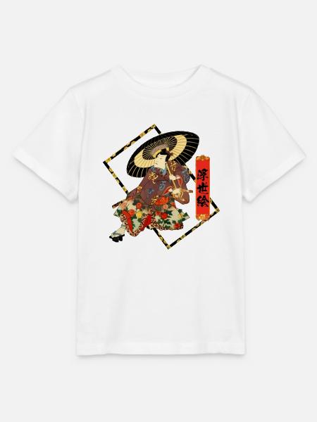 Kabukimono-Samurai mit Schirm – Japanisches Ukiyo-e - Stanley/Stella Kinder T-Shirt MINI CREATOR - Weiß