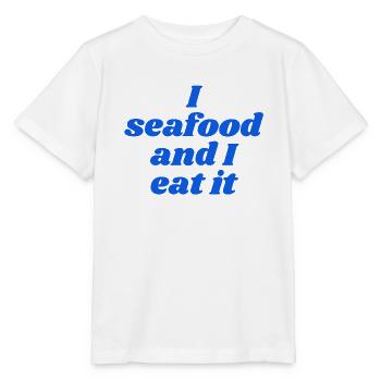 Je mange des fruits de mer et moi - T-shirt bio MINI CREATOR Stanley/Stella Enfant - blanc - Devant - Maike (125cm)