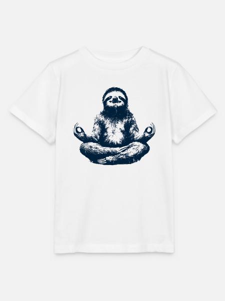 Yoga Faultier Meditieren Namaste - Stanley/Stella Kinder T-Shirt MINI CREATOR - Weiß