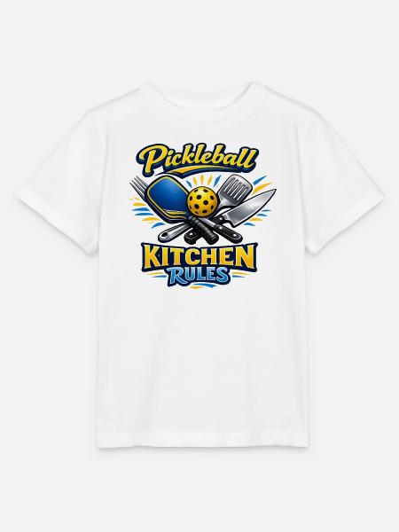 Pickleball Kitchen Rules - Stanley/Stella Kinder T-Shirt MINI CREATOR - Weiß