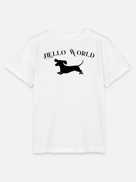 Hello World mit Dackel - Stanley/Stella Kinder T-Shirt MINI CREATOR - Weiß