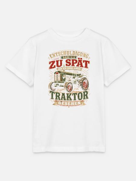 Spät dran Traktor Spruch - Stanley/Stella Kinder T-Shirt MINI CREATOR - Weiß