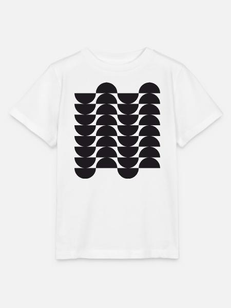 Noir-Wellen-Geometrisches Gitter - Stanley/Stella Kinder T-Shirt MINI CREATOR  - Weiß