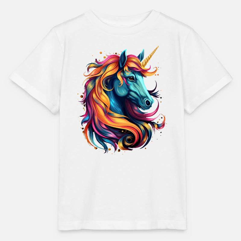 Regenbogen-Einhorn Kopfkunst - Stanley/Stella Kinder T-Shirt MINI CREATOR  - Weiß