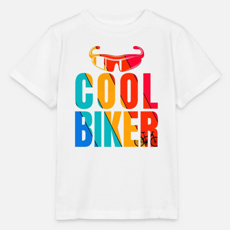 Graphique coloré de style vélo - T-shirt bio MINI CREATOR Stanley/Stella Enfant - blanc