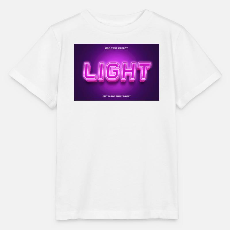 Lettrage à lumière néon - T-shirt bio MINI CREATOR Stanley/Stella Enfant - blanc