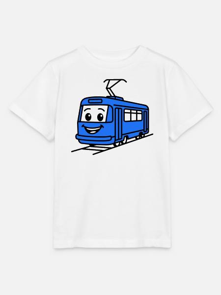 Straßenbahn-Cartoon - Stanley/Stella Kinder T-Shirt MINI CREATOR - Weiß