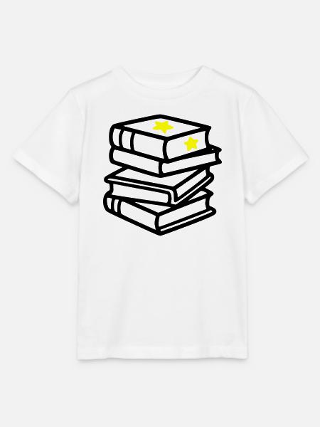 Bücherstapel Stern Fantasy Lesen Buchclub - Stanley/Stella Kinder T-Shirt MINI CREATOR  - Weiß