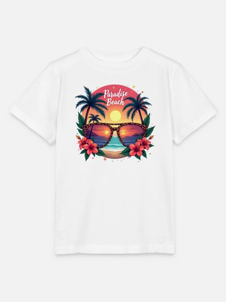 Paradiesstrand Sonnenbrille Urlaub Sonne Strand - Stanley/Stella Kinder T-Shirt MINI CREATOR - Weiß