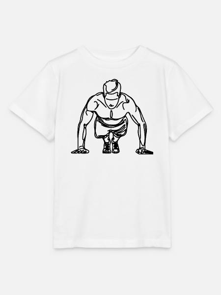 Bodybuilder Zeichnung - Stanley/Stella Kinder T-Shirt MINI CREATOR - Weiß