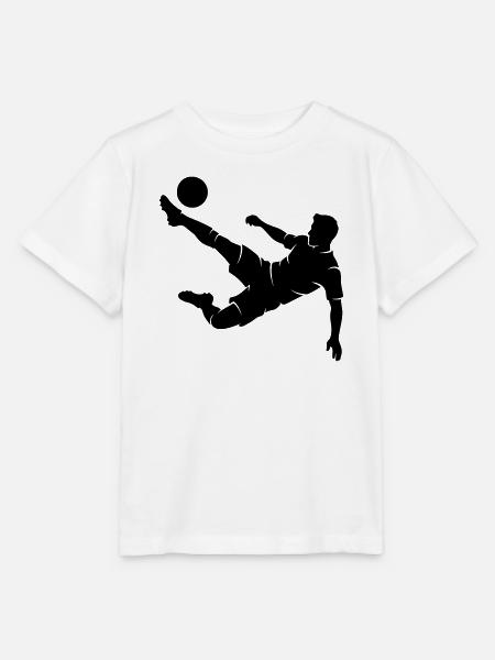 Fussballer Fallrückzieher Silhouette - Stanley/Stella Kinder T-Shirt MINI CREATOR - Weiß