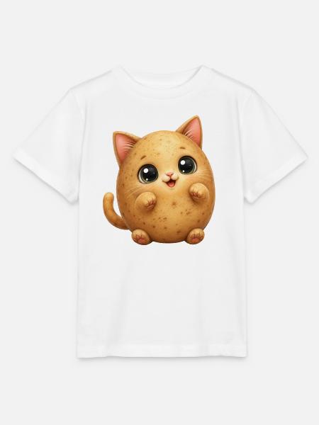 Cute Potato Cat - Stanley/Stella Kinder T-Shirt MINI CREATOR  - Weiß