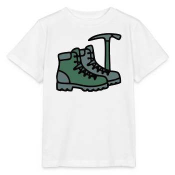 Wanderschuhe Eispickel Bergsteiger Alpen Wanderer - Stanley/Stella Kinder T-Shirt MINI CREATOR  - Weiß - Vorne - Maike (125cm)