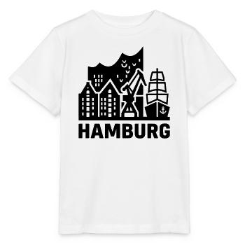 Hamburg Hansestadt Speicherstadt Hafen  - Stanley/Stella Kinder T-Shirt MINI CREATOR  - Weiß - Vorne - Maike (125cm)
