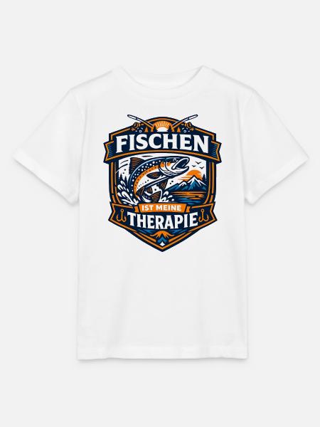 Fischen ist meine Therapie - Stanley/Stella Kinder T-Shirt MINI CREATOR - Weiß