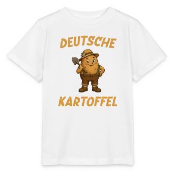 Deutsche Kartoffel mit Schaufel - Stanley/Stella Kinder T-Shirt MINI CREATOR  - Weiß - Vorne - Maike (125cm)