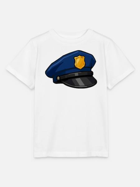 Cartoon-Polizeikappe mit Abzeichen - Stanley/Stella Kinder T-Shirt MINI CREATOR - Weiß