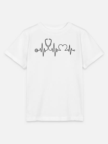 Krankenschwester - Krankenschwester - Herzschlag - Stanley/Stella Kinder T-Shirt MINI CREATOR - Weiß