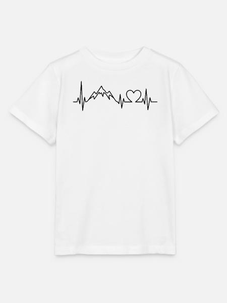 Berg-Heartbeat-Berge - Stanley/Stella Kinder T-Shirt MINI CREATOR  - Weiß