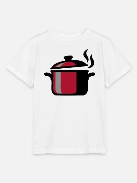 Kochtopf Kochen Küchenchef Restaurant Logo - Stanley/Stella Kinder T-Shirt MINI CREATOR  - Weiß