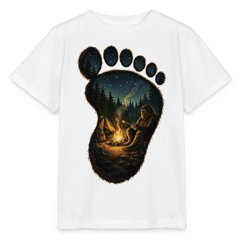Bigfoot Campfire Lagerfeuer-Fußabdruck - Stanley/Stella Kinder T-Shirt MINI CREATOR  - Weiß - Vorne - Maike (125cm)