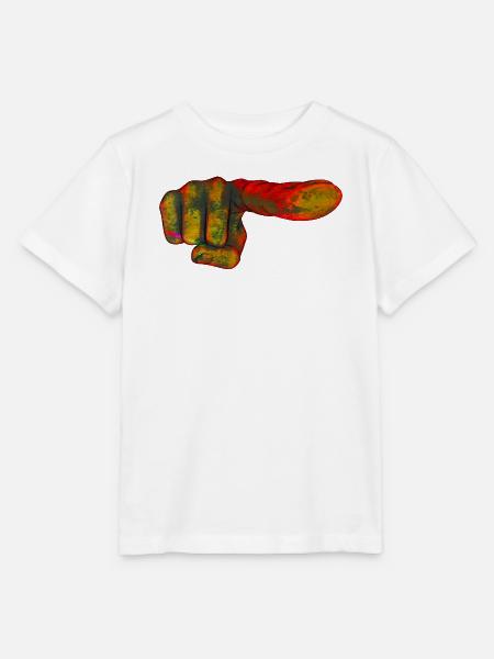 Farbexplosion Zeigefinger - Stanley/Stella Kinder T-Shirt MINI CREATOR - Weiß