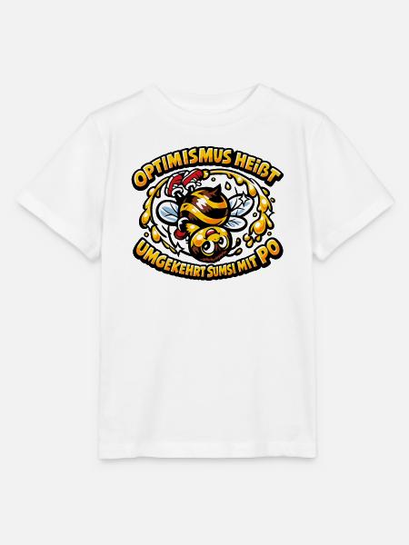 Optimismus-Biene mit Honigträumen - Stanley/Stella Kinder T-Shirt MINI CREATOR - Weiß