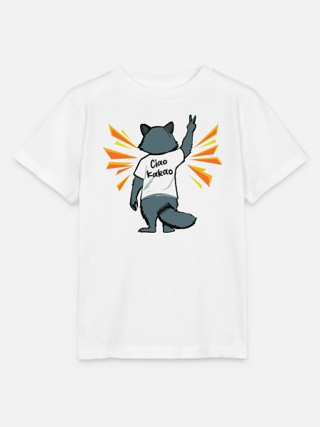 Waschbär Ciao Kakao Lustig - Stanley/Stella Kinder T-Shirt MINI CREATOR  - Weiß