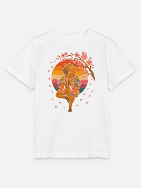 Meditierender Bär im Kirschblüten-Kimono - Stanley/Stella Kinder T-Shirt MINI CREATOR - Weiß