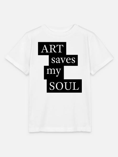 ART saves my SOUL - Stanley/Stella Kinder T-Shirt MINI CREATOR  - Weiß
