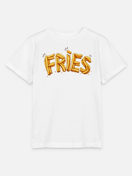 Fries Pommes Typografie Design   - Stanley/Stella Kinder T-Shirt MINI CREATOR  - Weiß