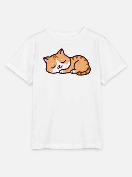 Schlafende Katze - Stanley/Stella Kinder T-Shirt MINI CREATOR - Weiß