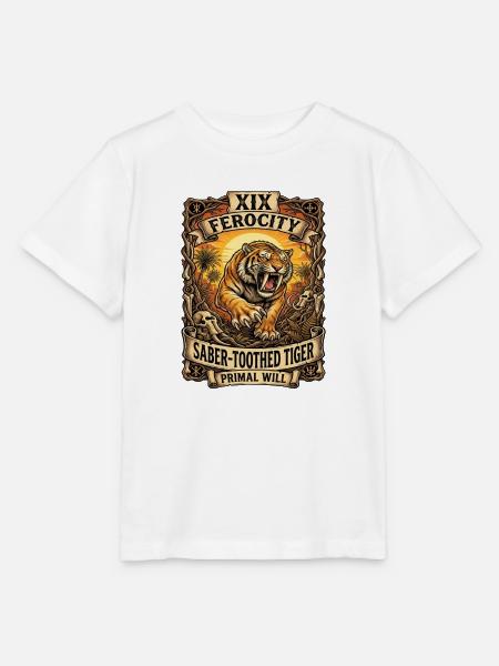 XIX Ferocity: Säbelzahntiger - Stanley/Stella Kinder T-Shirt MINI CREATOR - Weiß
