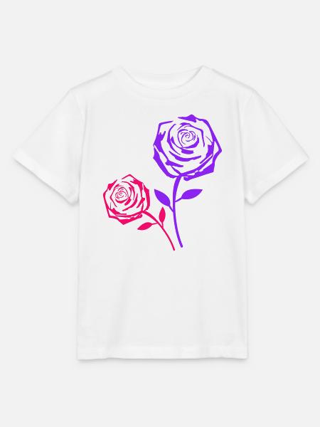 Rosenduo Neon Pink Purple - Stanley/Stella Kinder T-Shirt MINI CREATOR  - Weiß