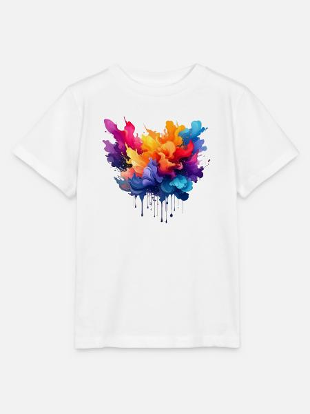 Farbexplosion Farbfluss - Stanley/Stella Kinder T-Shirt MINI CREATOR - Weiß