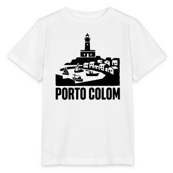 Porto Colom Silhouette Wahrzeichen - Stanley/Stella Kinder T-Shirt MINI CREATOR  - Weiß - Vorne - Maike (125cm)