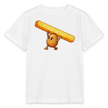 Potato hero with fries - Stanley/Stella MINI CREATOR Kids’ T-Shirt - white - Front - Maike (125cm)