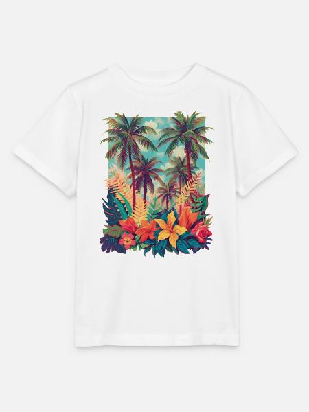Tropischer Blütenstrand - Stanley/Stella Kinder T-Shirt MINI CREATOR - Weiß
