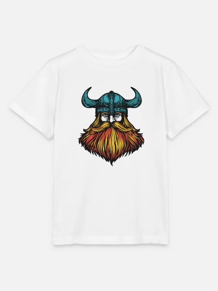 Wikinger Kopf - Stanley/Stella Kinder T-Shirt MINI CREATOR  - Weiß