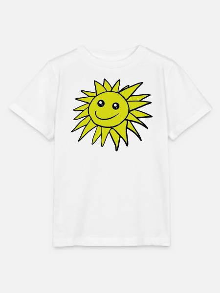 Sonne lächeln Gesicht Sonnen - Stanley/Stella Kinder T-Shirt MINI CREATOR - Weiß