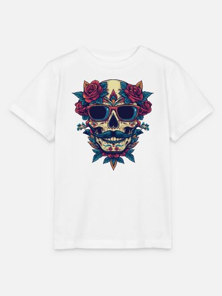 Skelett Bunt - Stanley/Stella Kinder T-Shirt MINI CREATOR  - Weiß