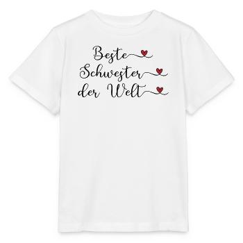 Beste Schwester der Welt Herz Geschenk - Stanley/Stella Kinder T-Shirt MINI CREATOR  - Weiß - Vorne - Maike (125cm)