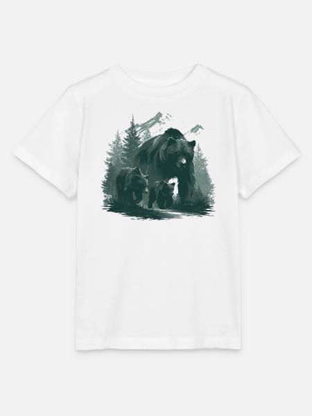 Mama-Geschenk | Wilderness Family Bear - Stanley/Stella Kinder T-Shirt MINI CREATOR  - Weiß